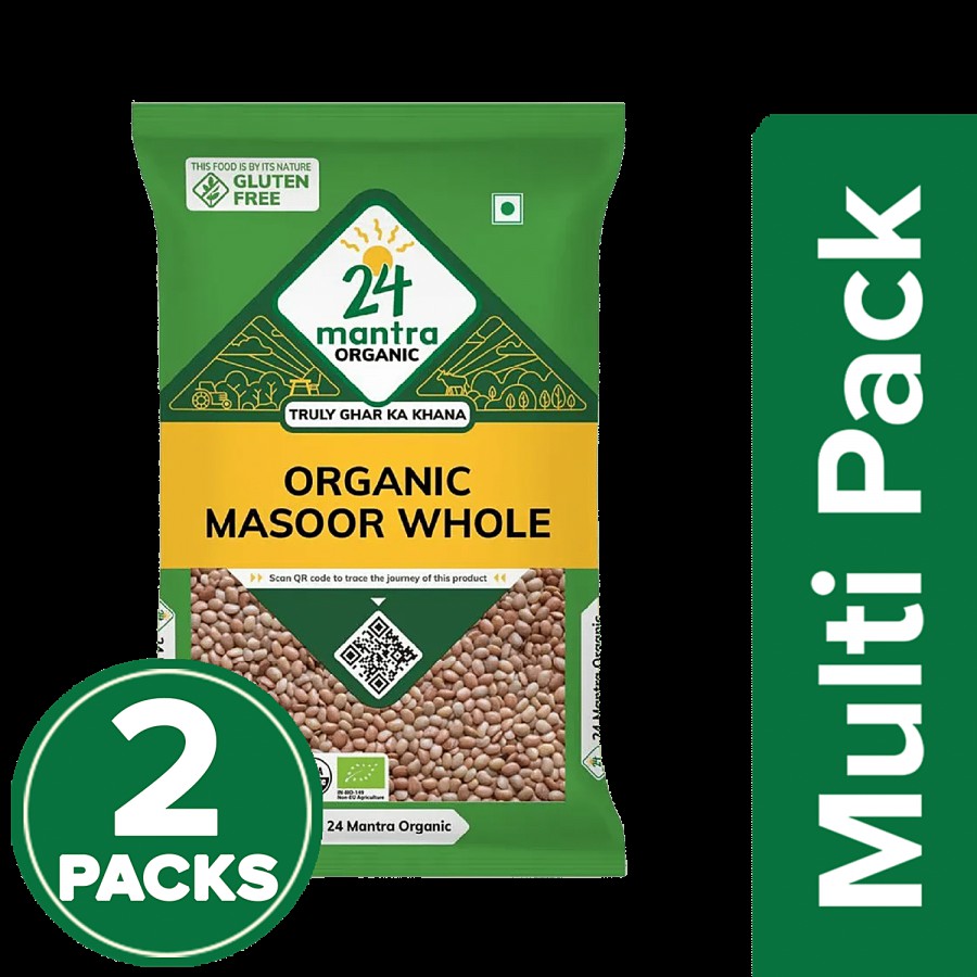 24 Mantra Organic Masoor Whole