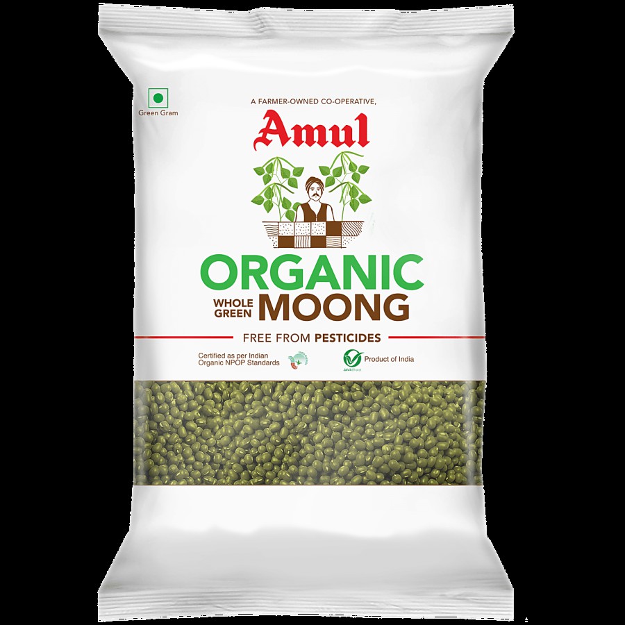 Amul Organic Whole Green Moong Dal