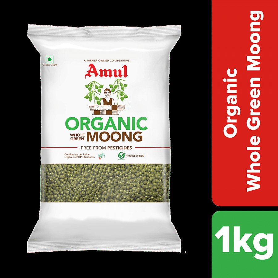 Amul Organic Whole Green Moong Dal