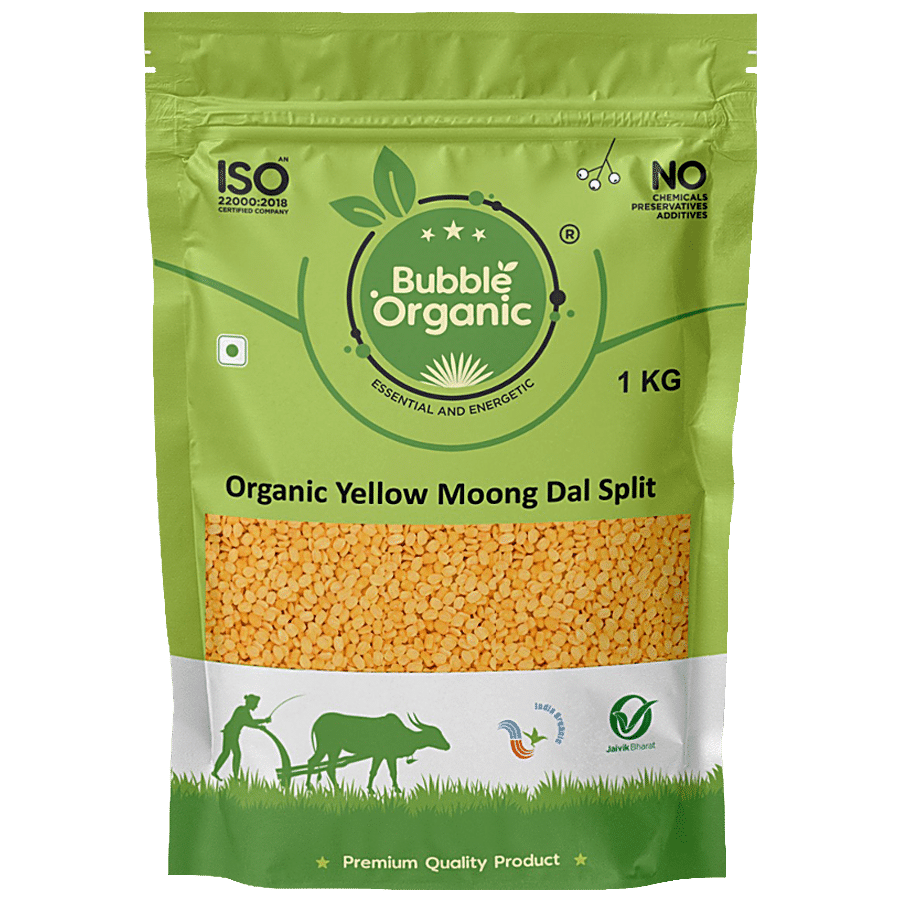 Bubble Organic Yellow Moong Dal Split - Premium