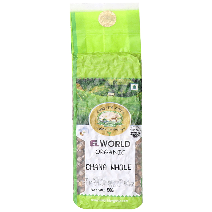 Elworld Organic Black Chana Whole - Rich In Protein & Iron