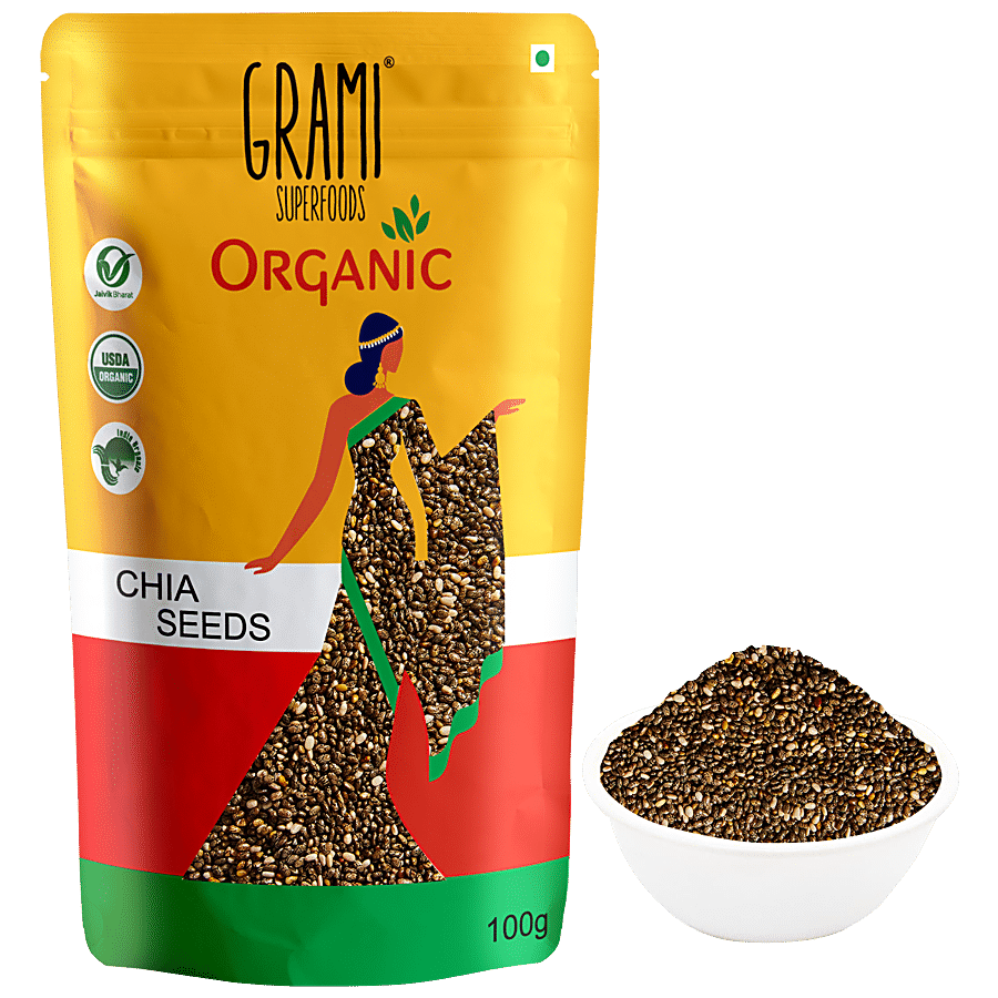 Grami Superfood Organic Chia Seeds - Rich Source Of Fibre