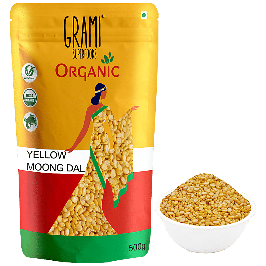 Grami Superfood Organic Yellow Moong Dal - Plant Protein