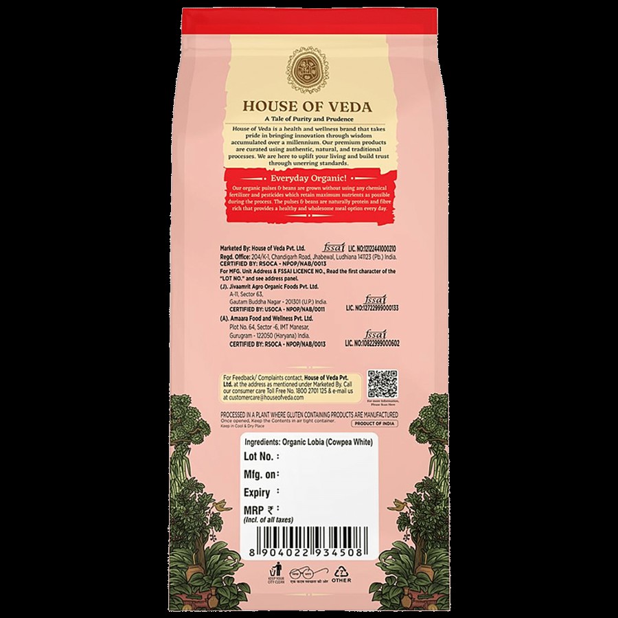 HOUSE OF VEDA Organic Lobia Cowpea White