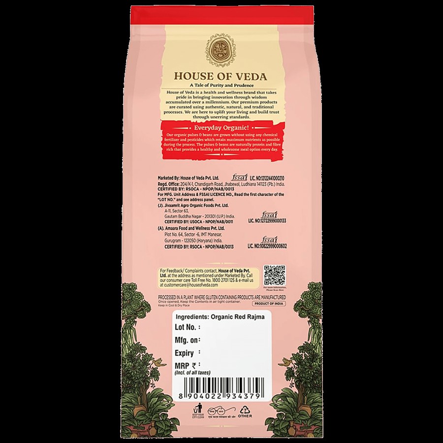 HOUSE OF VEDA Organic Red Rajma