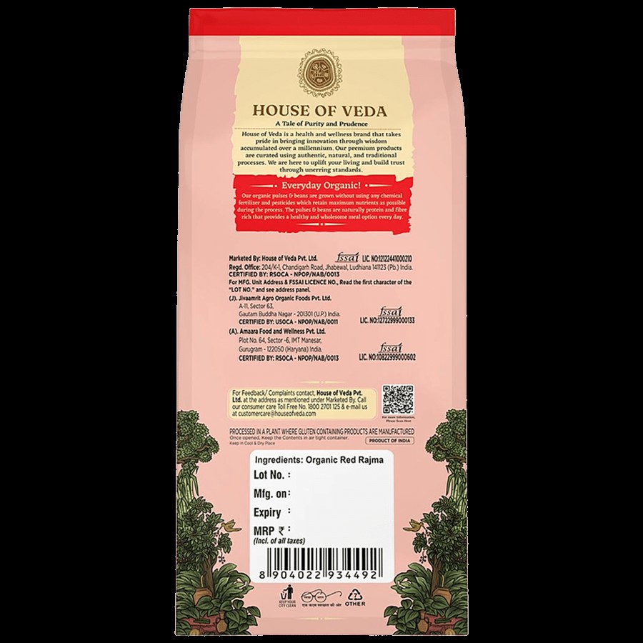 HOUSE OF VEDA Organic Red Rajma