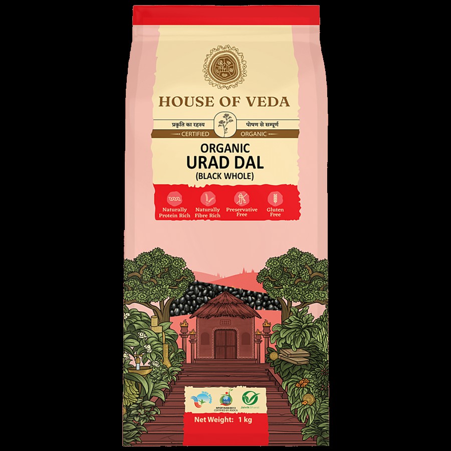 HOUSE OF VEDA Organic Urad Dal - Black Whole