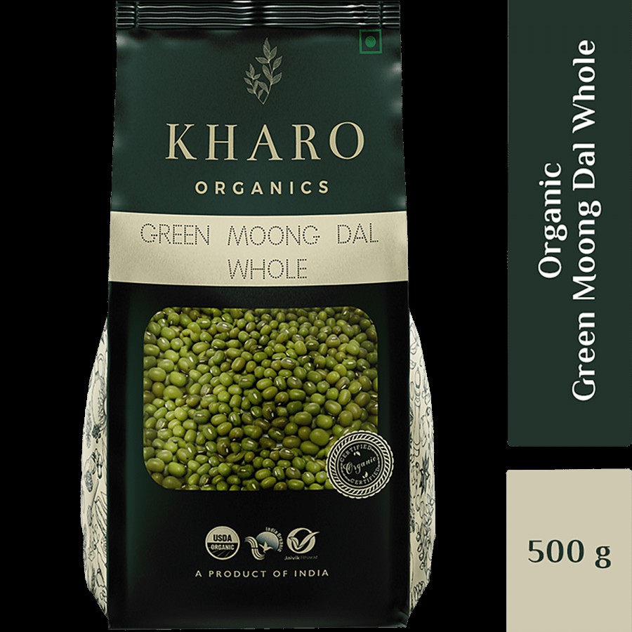 Kharo Organics Green Moong Dal Whole - Organic