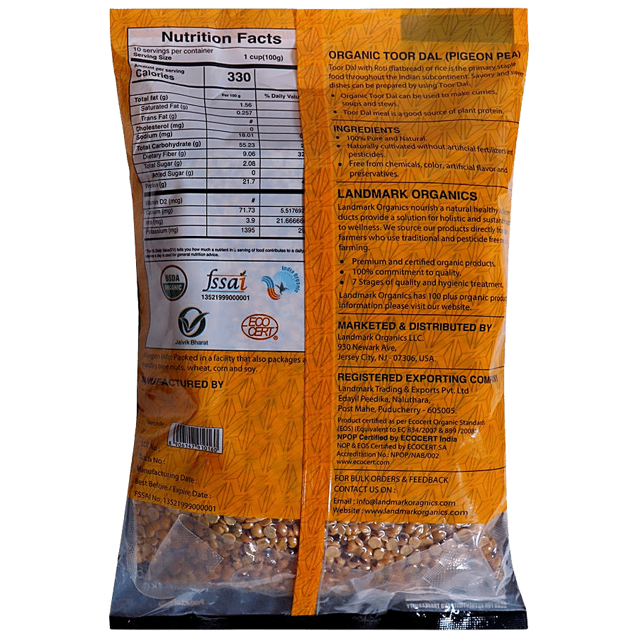 Landmark Organics  Pigeon Pea/Tur Dal - Rich In Protein