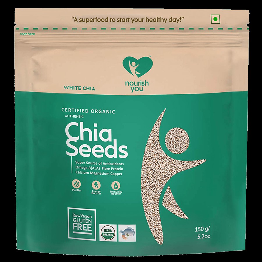 Nourish you Organic White Chia Seeds - Gluten Free