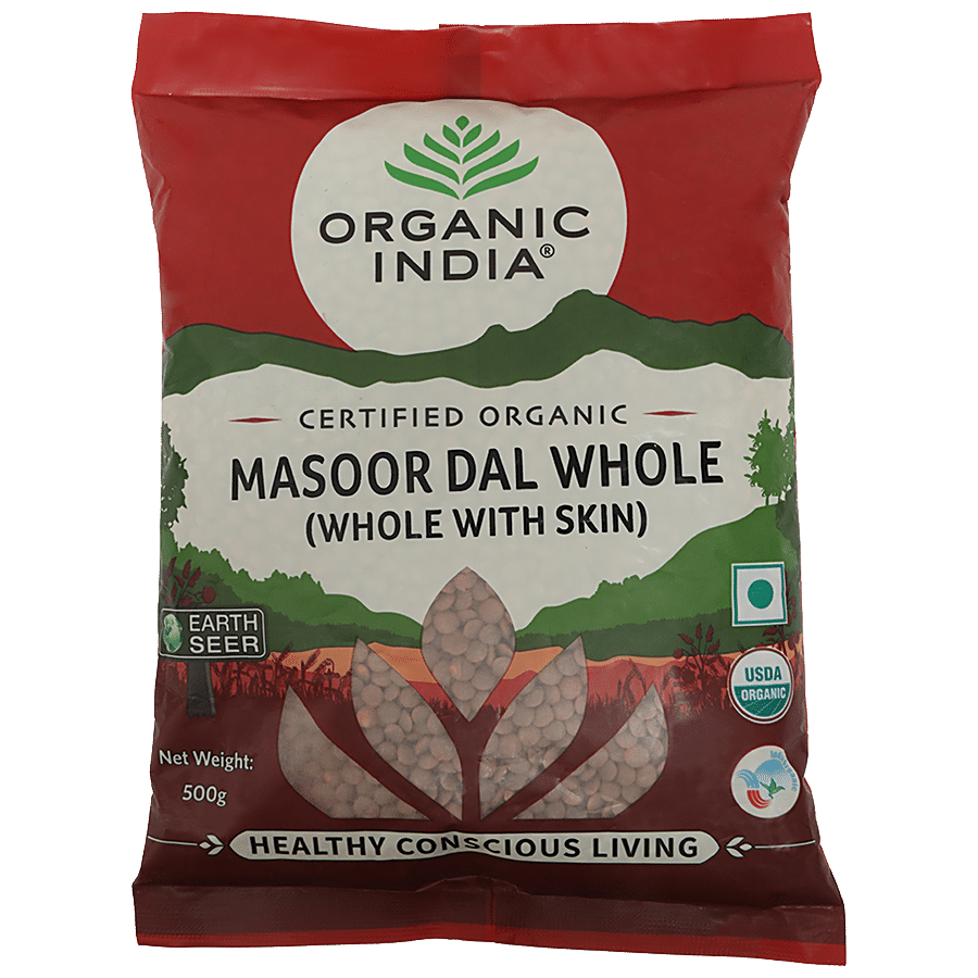 Organic India Masoor Dal Whole - With Skin