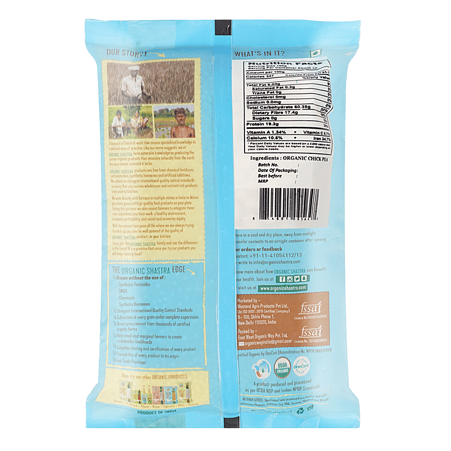 Organic Shastra Chickpea Safed Kabuli Chana