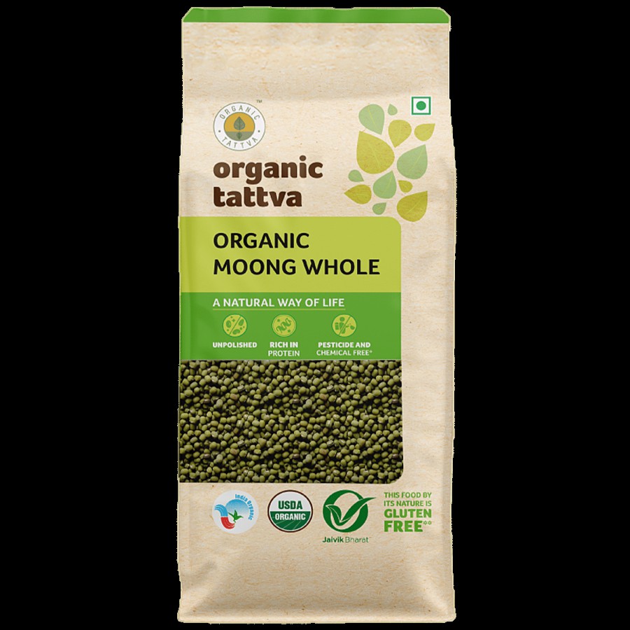 Organic Tattva Organic Green Moong - Whole/ Sabut