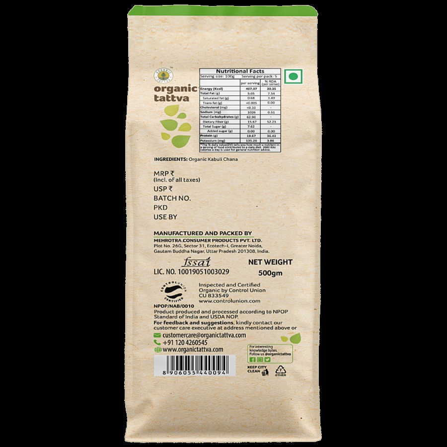 Organic Tattva Organic Kabuli Chana/Kabuli Kadale