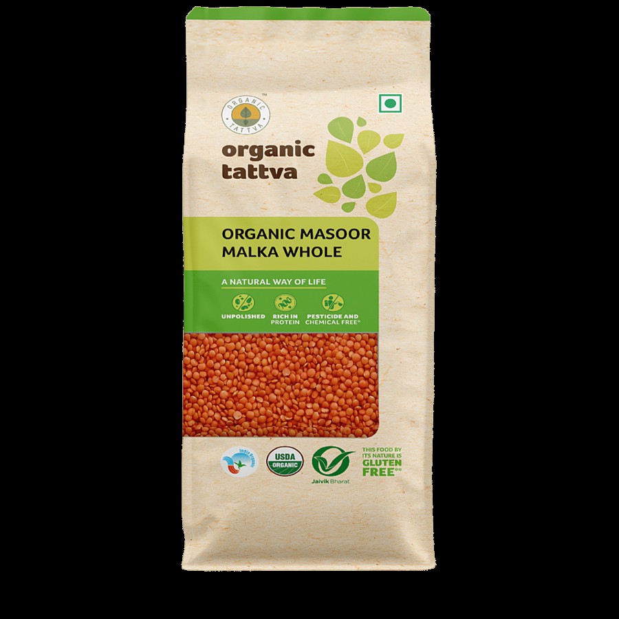 Organic Tattva Organic Masoor - Malka Whole