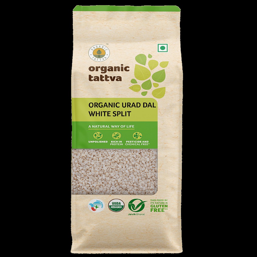 Organic Tattva Organic Urad Dal/Uddina Bele - White