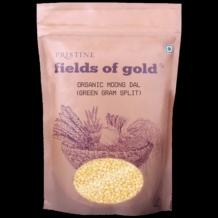 PRISTINE Fields Of Gold Organic Moong Dal - Green Gram Split