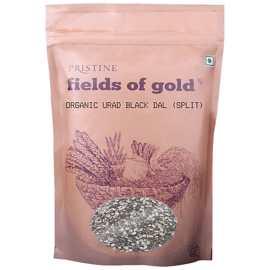 PRISTINE Fields Of Gold Organic Urad Black Dal - Split