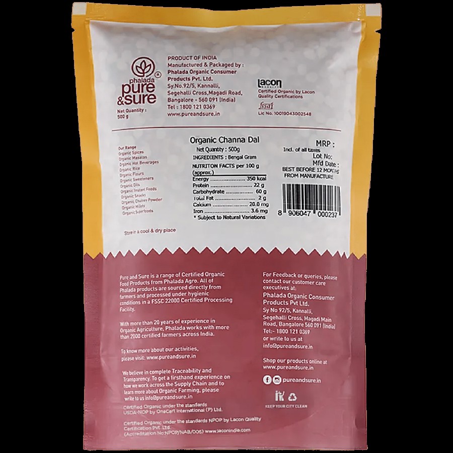 Phalada Pure & Sure Organic - Chana Daal