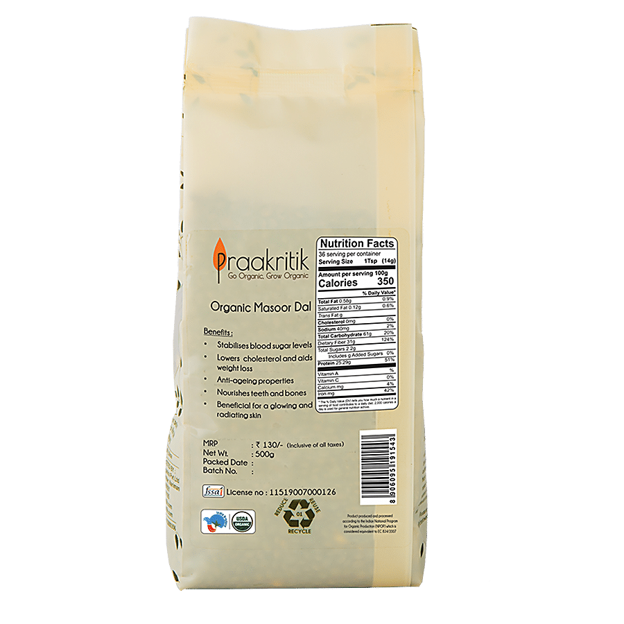 Praakritik Organic Masoor Dal