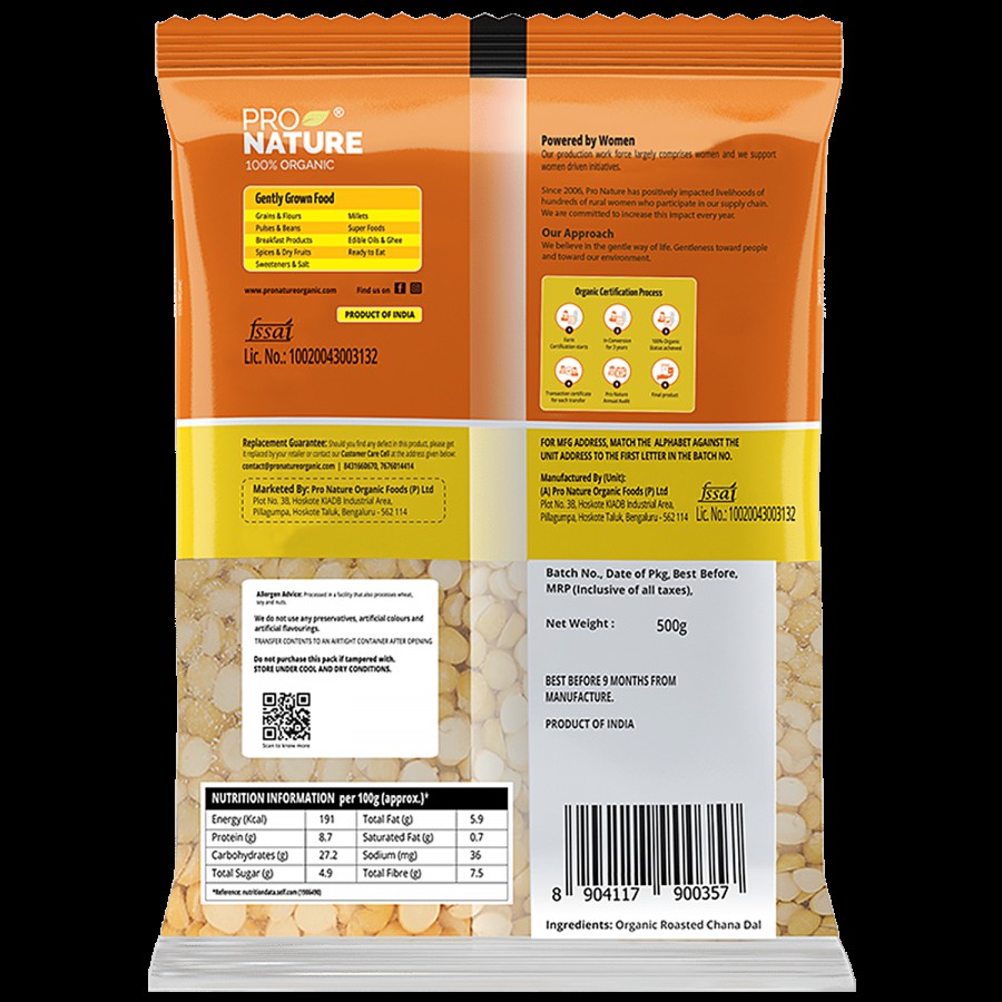 Pro Nature Organic - Roasted Chana Dal/Kadale Bele