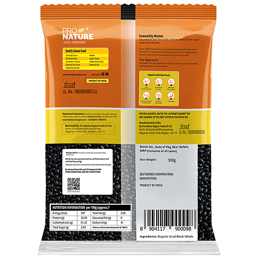 Pro Nature Organic Urad - Black (Whole)