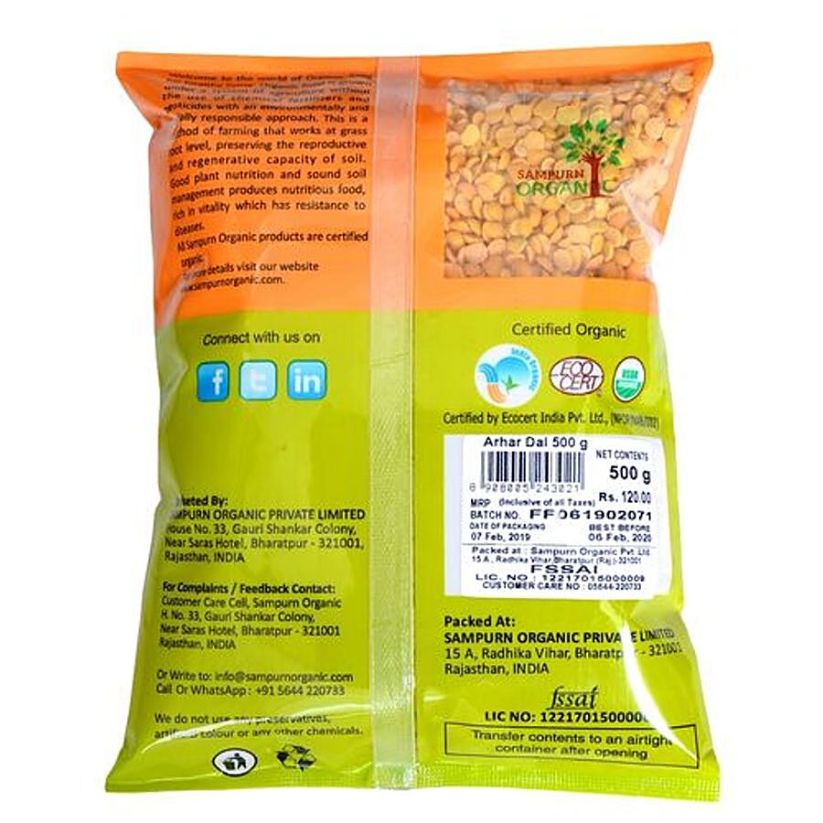 Sampurn Organic Dal - Arhar (Toor Dal)