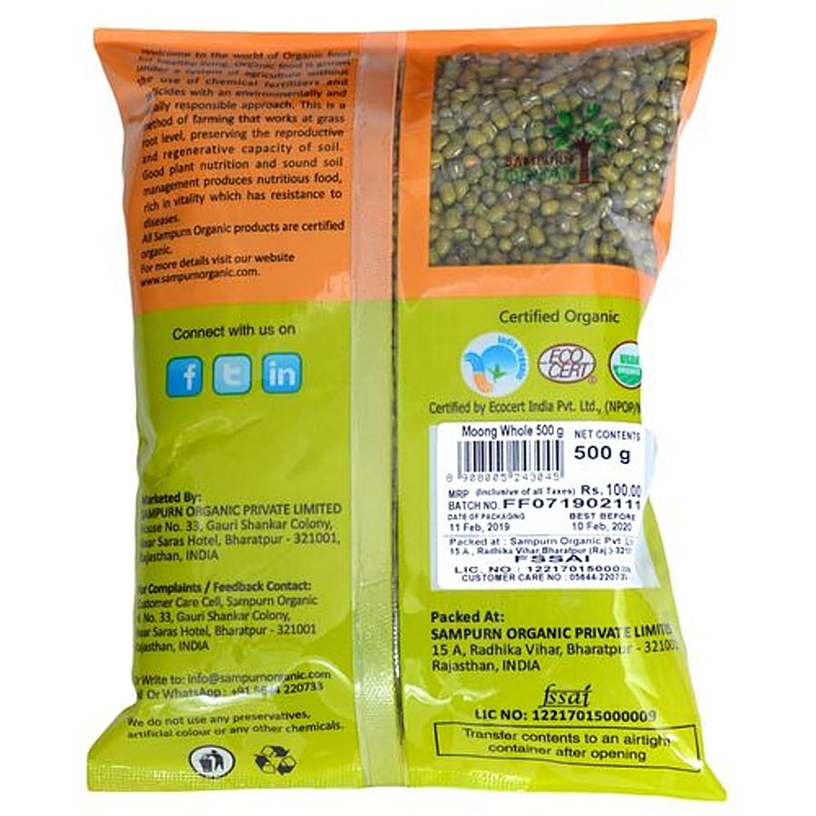 Sampurn Organic Moong Whole (Green Moong)