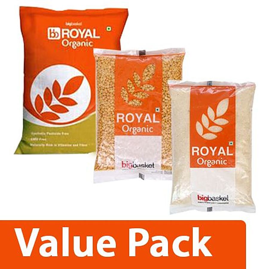 bb Royal Organic - Brown Rice 10kg + Organic - Tur/Toor Dal 1kg + Organic - Sugar 1kg