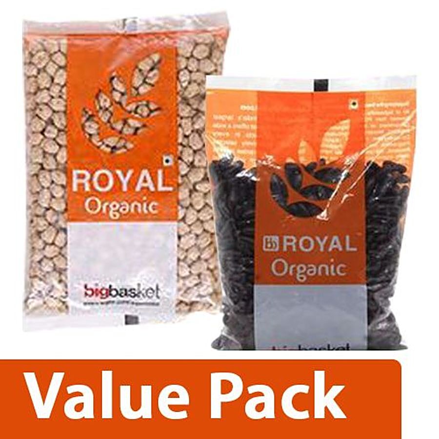 bb Royal Organic - Kabuli Chana/Channa 500gm + Organic - Red Rajma 500gm