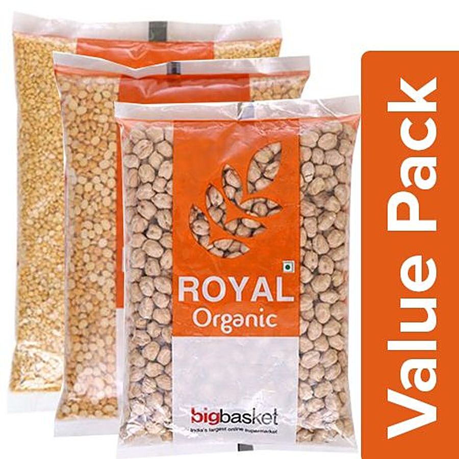 bb Royal Organic - Moong Dal 500 gm + Kabuli Chana 500 gm + Chana Dal 500 gm