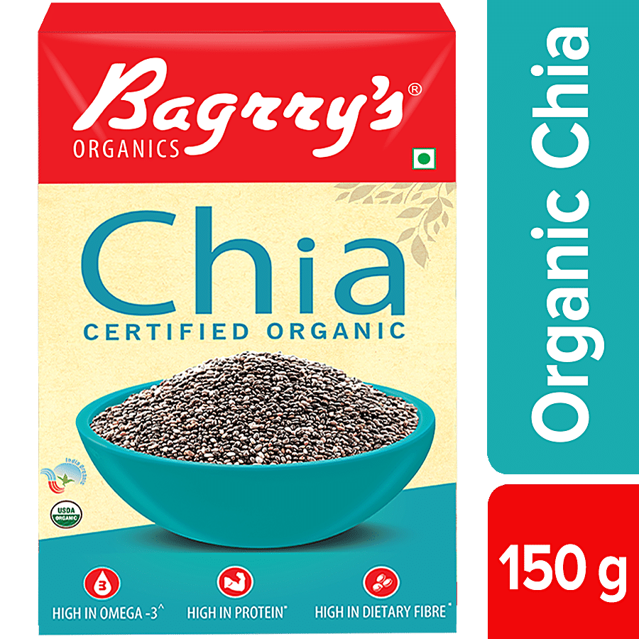 Bagrrys Bagrry`S 100% Organic Chia Seeds - Gluten Free  Rich In Omega 3 150 g