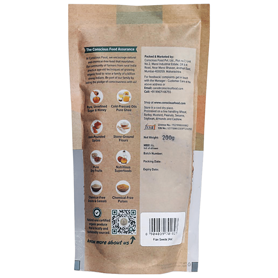 Conscious Food Flax Seeds - Organic