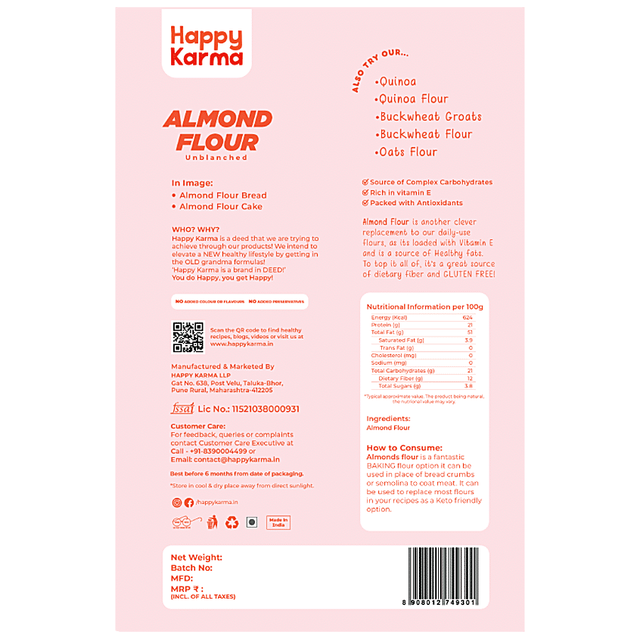 Happy Karma Almond Flour - Unblanched