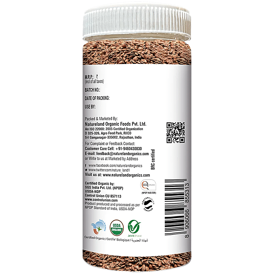 Natureland Organics Roasted Flaxseed - Superfood