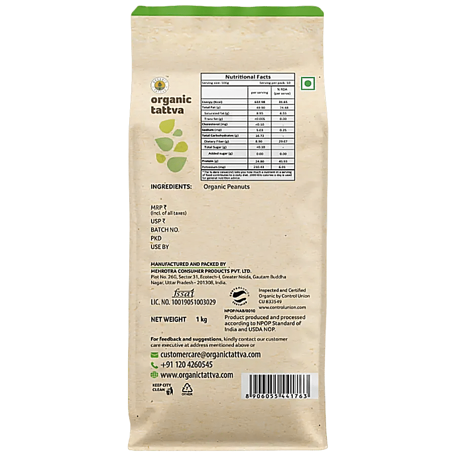 Organic Tattva Peanuts - Rich In Protein