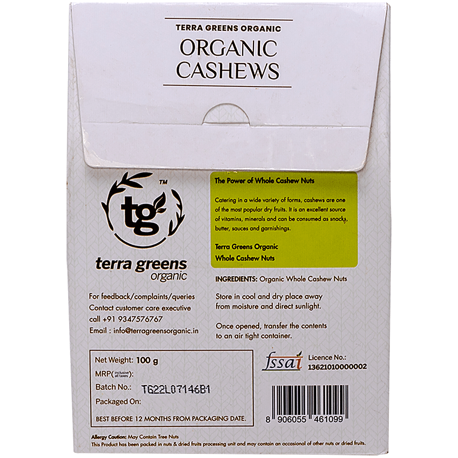 Terra Greens Organic - Whole Cashew