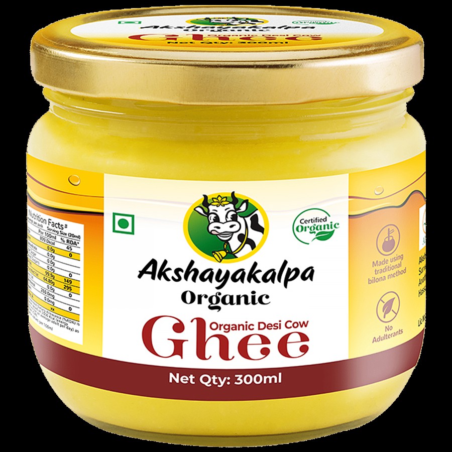 AKSHAYAKALPA Organic Desi Cow Ghee - Rich Aroma