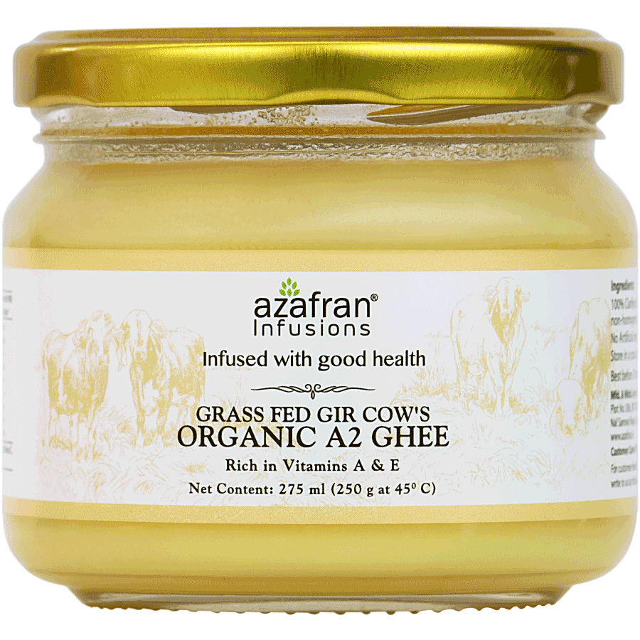 Azafran Grass Fed Gir Cow's Organic A2 Ghee