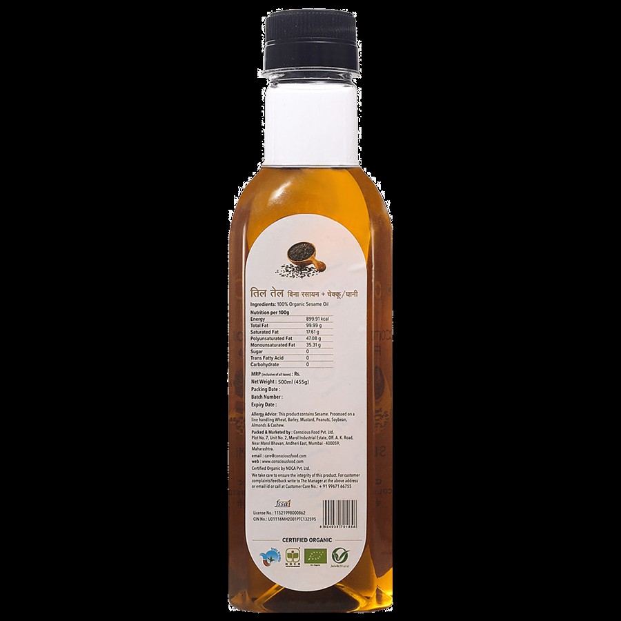 Conscious Food Sesame Oil - Cold Pressed