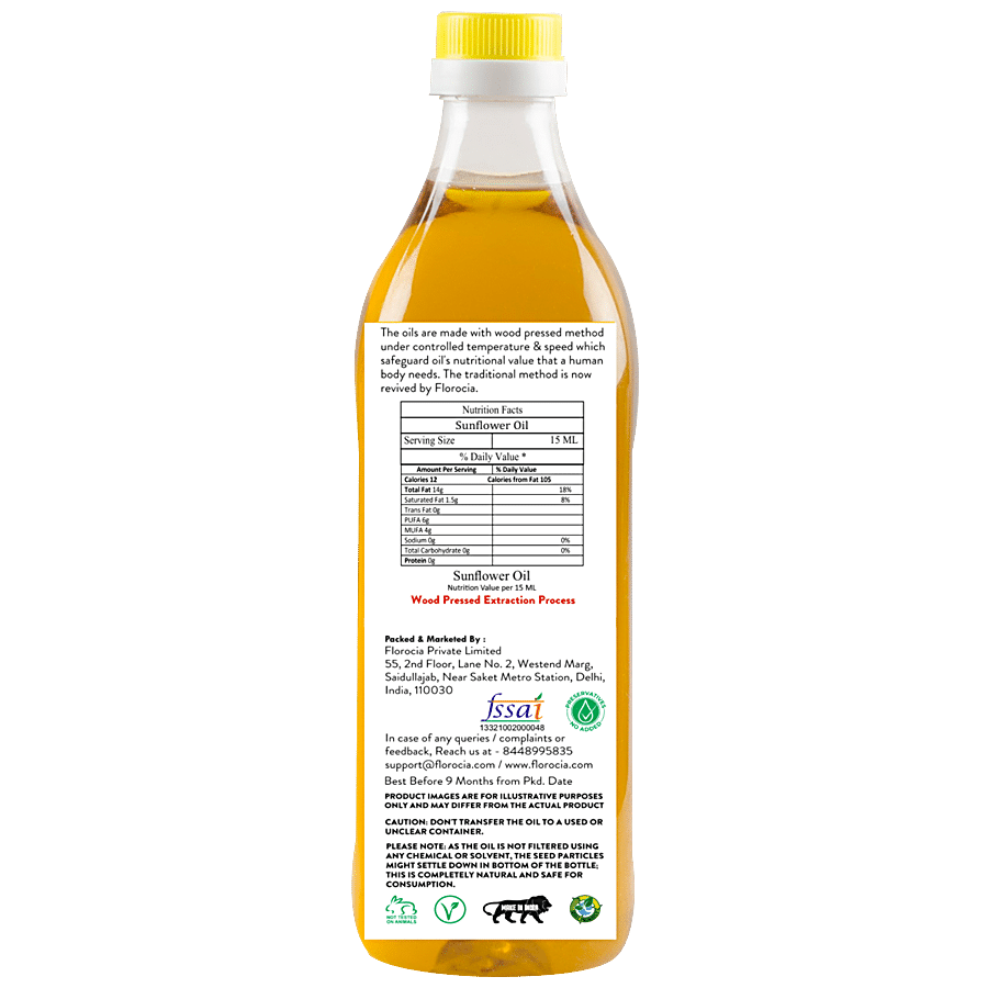 Florocia Sunflower Oil - Wooden Ghani Cold Pressed