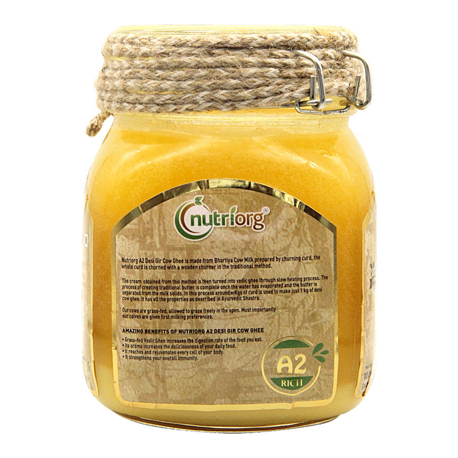 Nutriorg A2 Rich Desi Gir Cow Ghee/Tuppa