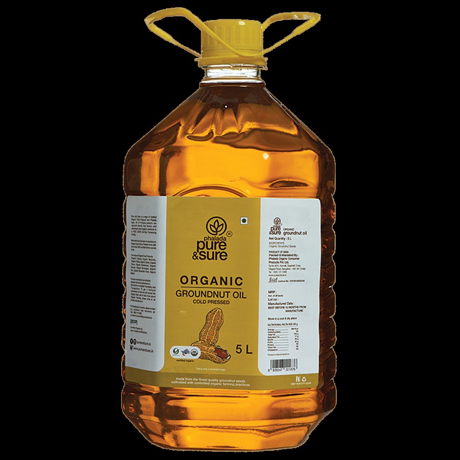 Phalada Pure & Sure Organic Groundnut Oil - Cold Pressed