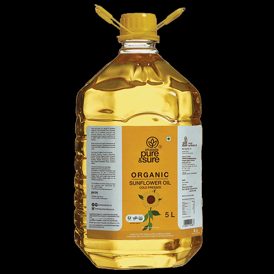 Phalada Pure & Sure Organic Sunflower Oil - Rich In Health Benefits