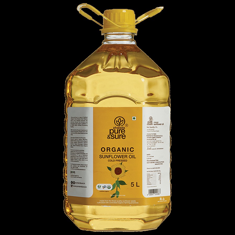 Phalada Pure & Sure Organic Sunflower Oil - Rich In Health Benefits