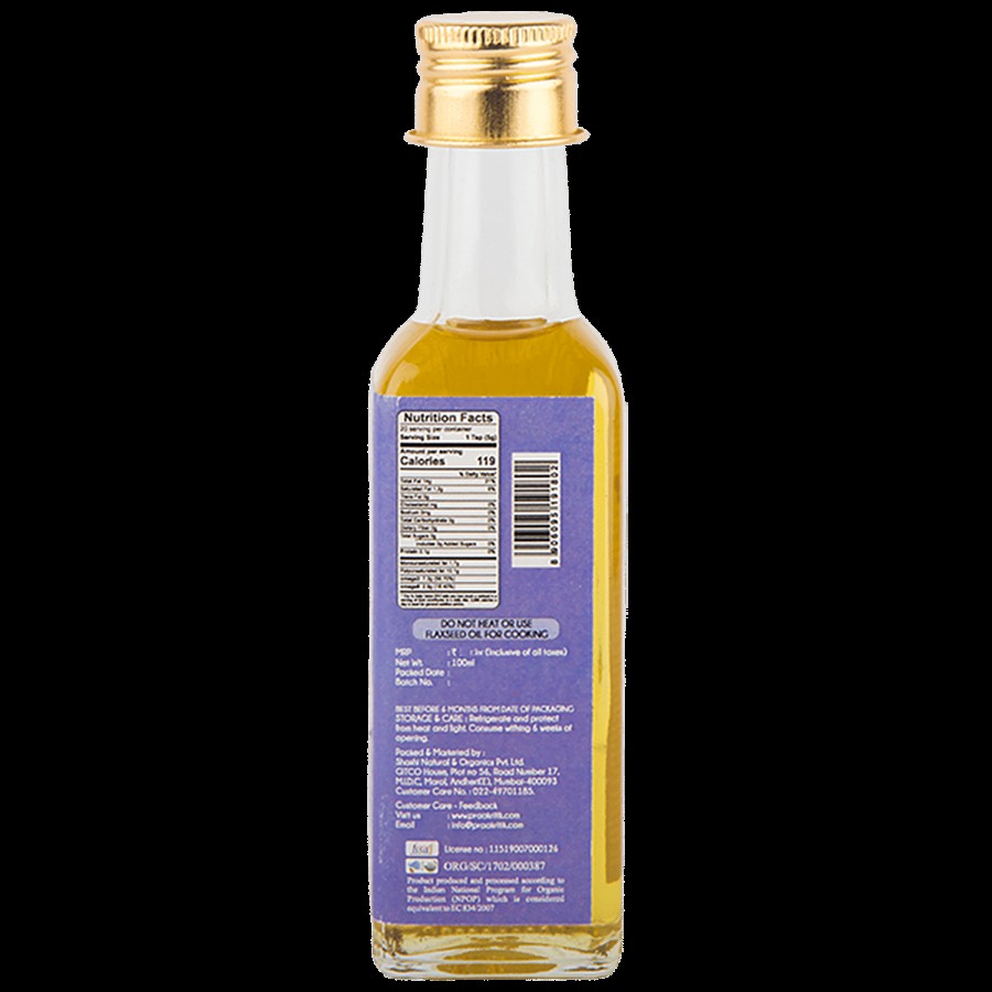 Praakritik Organic Cold Pressed Flax Seed Oil