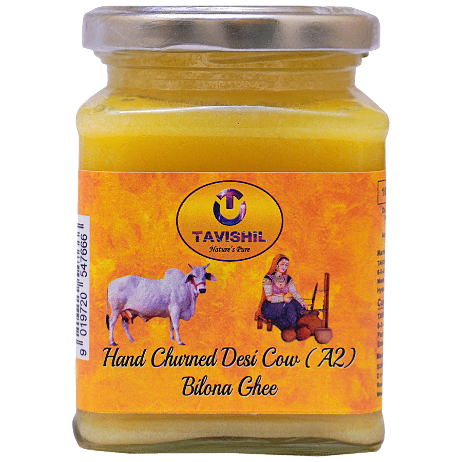 TAVISHIL Hand Churned Desi Cow A2 Bilona Ghee - Rich In Omega-3