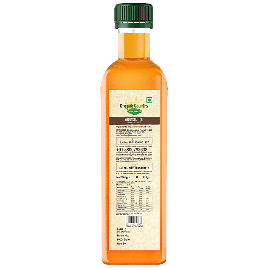 Wingreens Farms Organik Country - Organic Ground Nut Oil