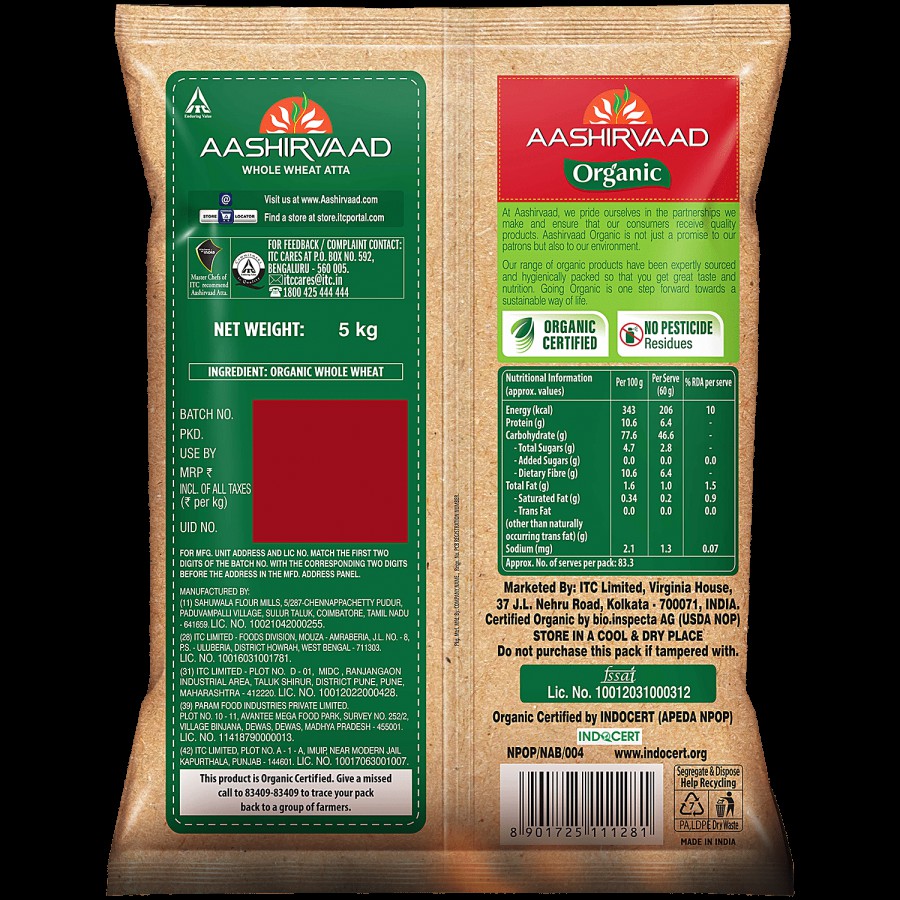 Aashirvaad Organic Whole Wheat Atta