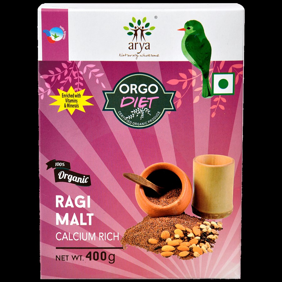 Arya Organic Ragi Malt - Rich In Calcium